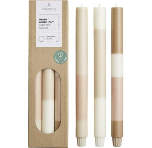 Originalhome Layered Limestone Candles - Set Of 3
